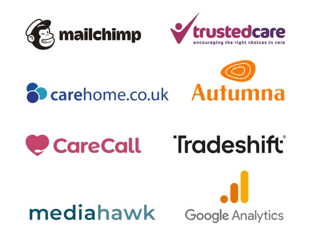 Logos for marketing tools CareHQ integrates with